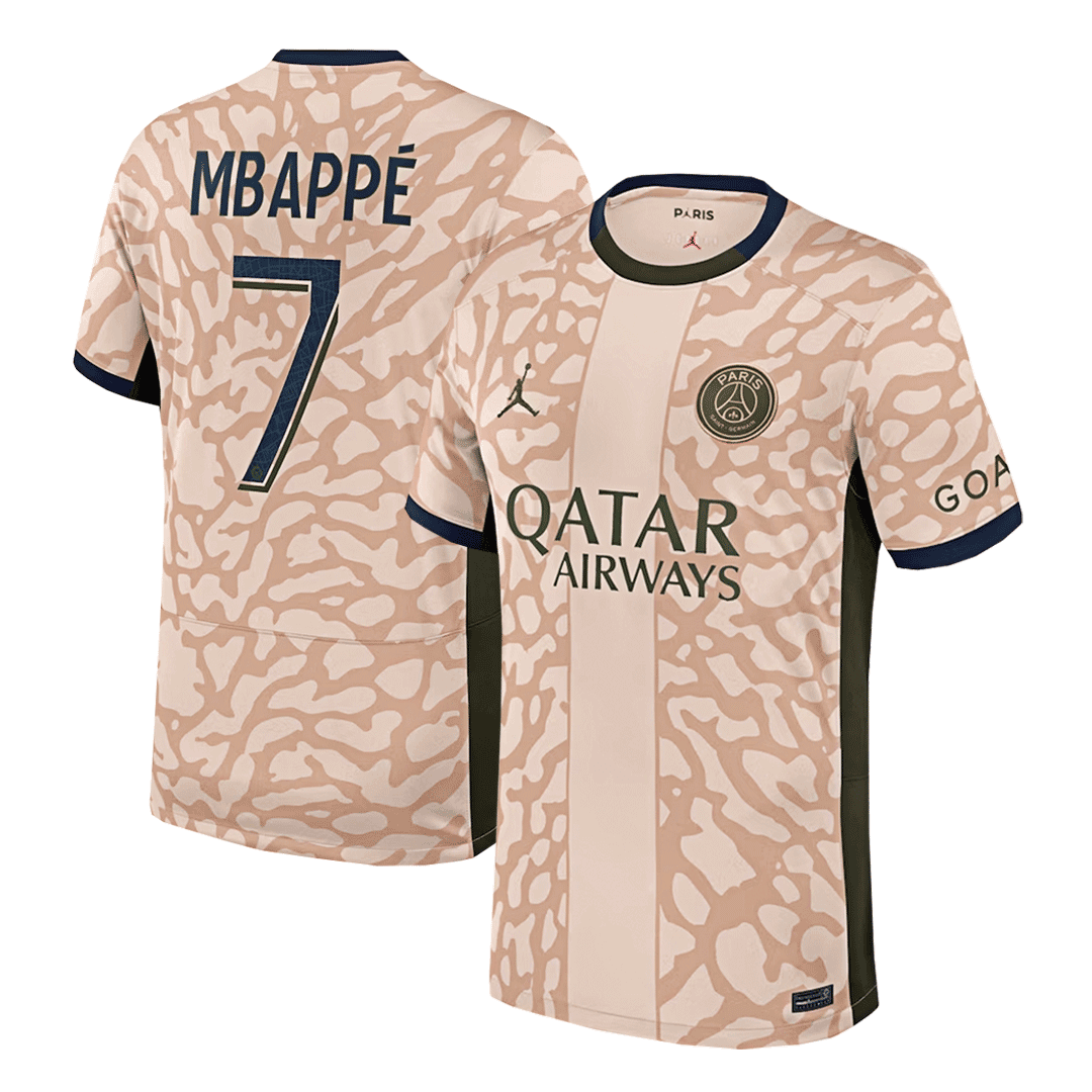 Men s Replica MBAPPÉ 7 PSG Fourth Away Soccer Jersey Shirt 2023 24