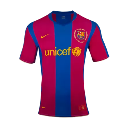 Men's Retro 2007/08 Barcelona Home 50-Years Anniversary Soccer Jersey Shirt - Pro Jersey Shop