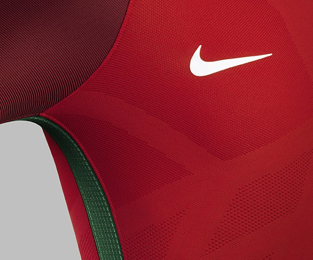 Retro Style Men's Portugal Home Soccer Jersey 2016.png