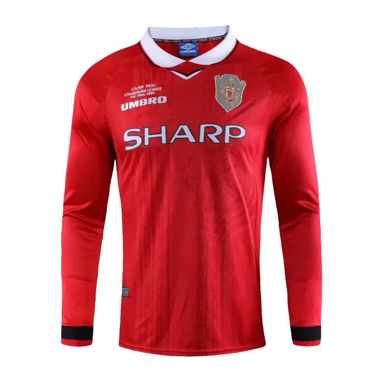 Men's Retro 1999/00 Manchester United Home Long Sleeves Soccer Jersey Shirt - Fan Version - Pro Jersey Shop