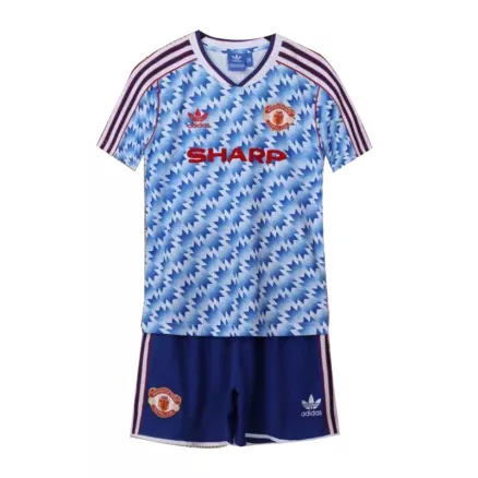 Kids Manchester United Away Soccer Jersey Kit (Jersey+Shorts) 1990/92 - Pro Jersey Shop