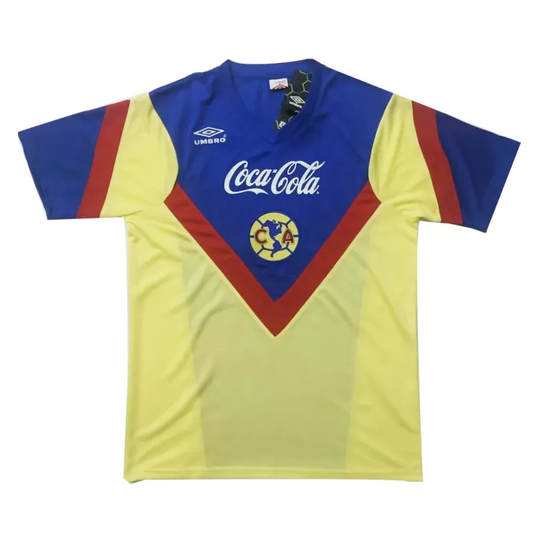 1988 Club America Home Blue&Yellow Retro Jerseys Shirt - Pro Jersey Shop