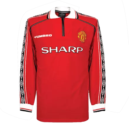Men's Retro 1998/99 Replica Manchester United Home Long Sleeves Soccer Jersey Shirt - Pro Jersey Shop