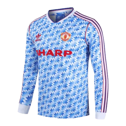 Men's Retro 1990/92 Manchester United Away Long Sleeves Soccer Jersey Shirt - Fan Version - Pro Jersey Shop