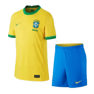 Men's Brazil Home Soccer Jersey Kit (Jersey+Shorts) 2021 - Fan Version - Pro Jersey Shop