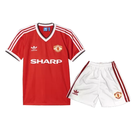Kids Manchester United Home Soccer Jersey Kit (Jersey+Shorts) 1982/84 - Pro Jersey Shop