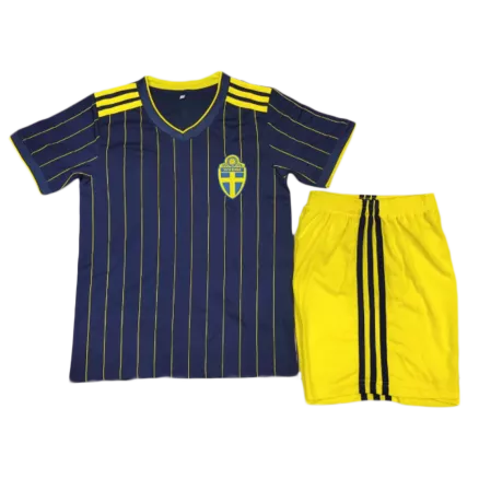 Kids Sweden Away Soccer Jersey Kit (Jersey+Shorts) 2020 - Pro Jersey Shop