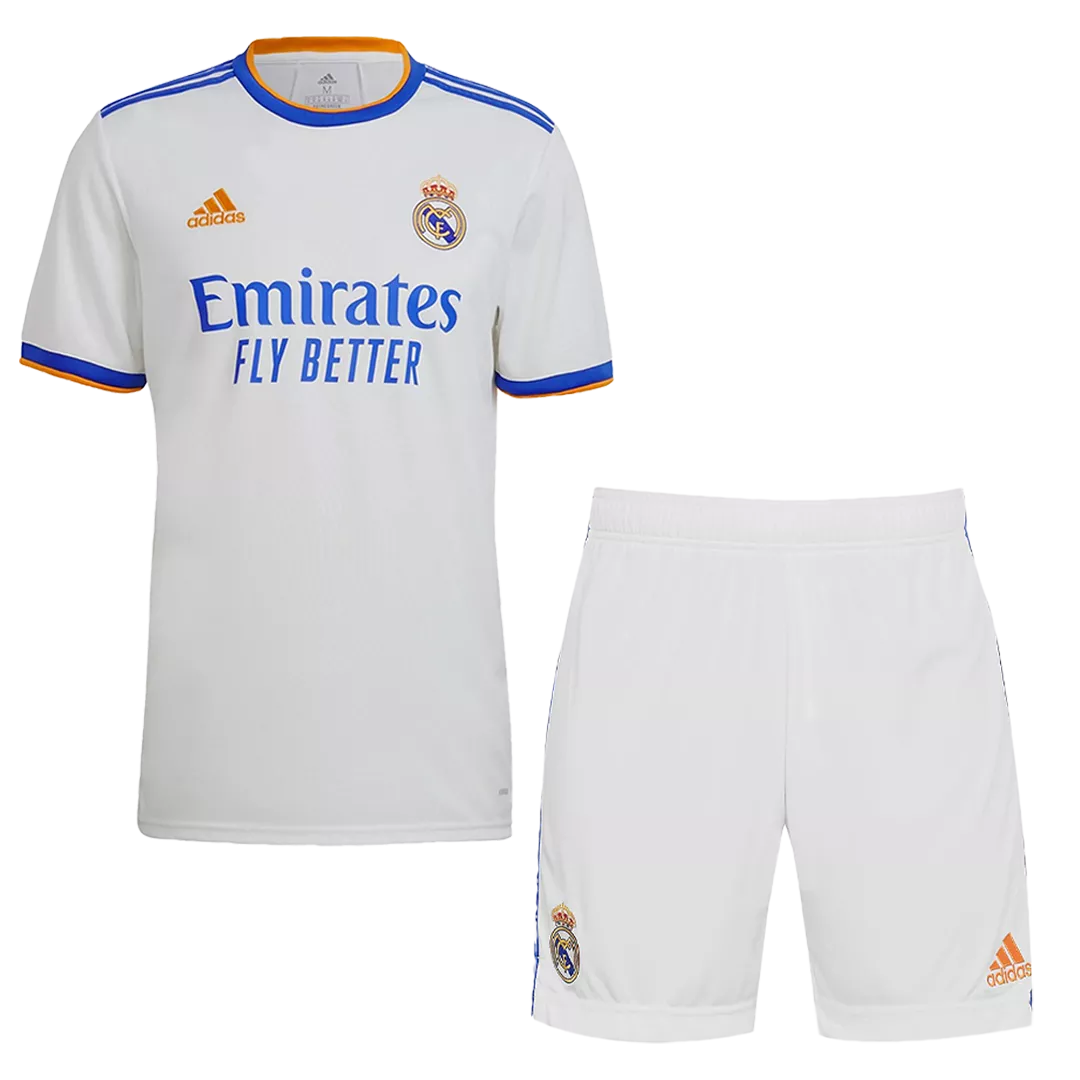 Men's Replica Real Madrid Home Soccer Jersey Kit (Jersey+Shorts) 2021/22 Adidas - Pro Jersey Shop