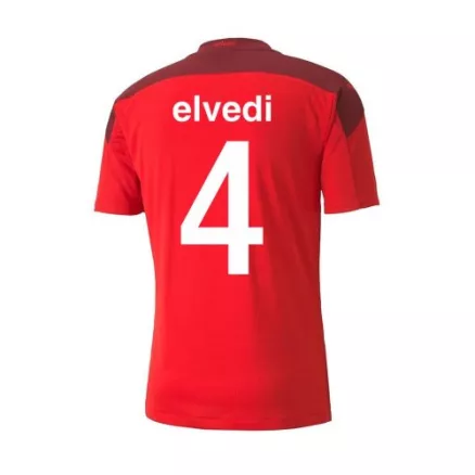 Men's ELVEDI #4 Switzerland Home Soccer Jersey Shirt 2021 - Fan Version - Pro Jersey Shop