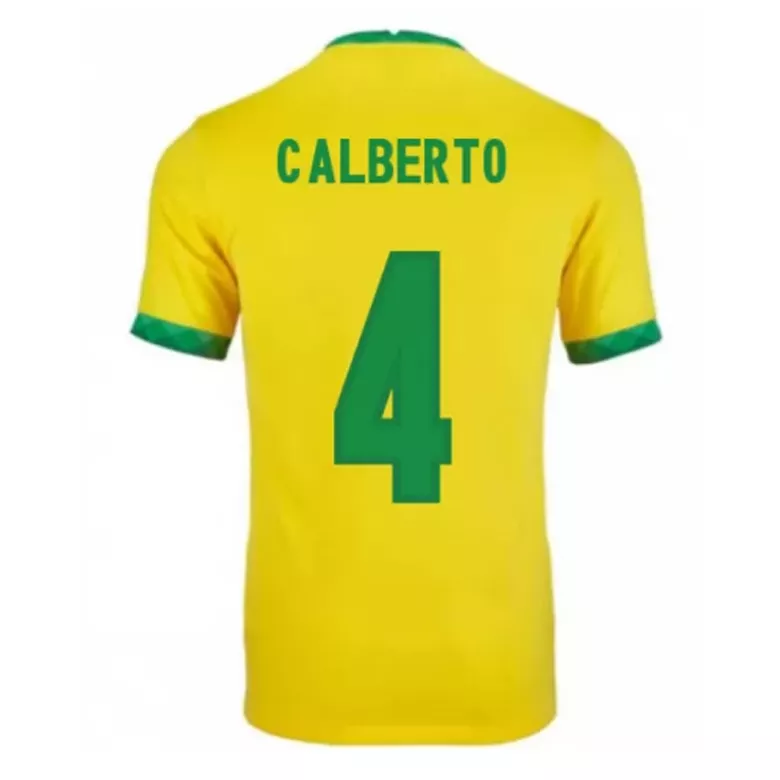 Men's Replica CALBERTO #4 Brazil Home Soccer Jersey Shirt 2021 - Pro Jersey Shop