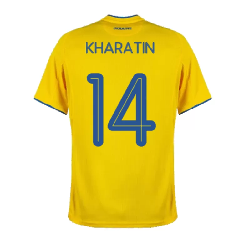 Men's KHARATIN #14 Ukraine Home Soccer Jersey Shirt 2020 - Fan Version - Pro Jersey Shop