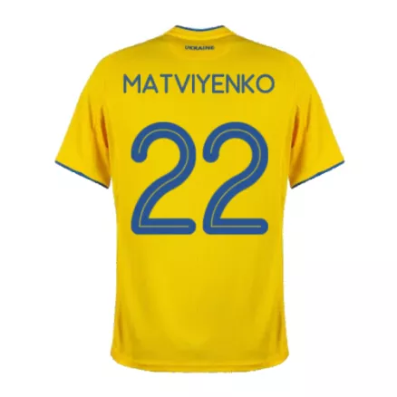 Men's MATVIYENKO #22 Ukraine Home Soccer Jersey Shirt 2020 - Fan Version - Pro Jersey Shop