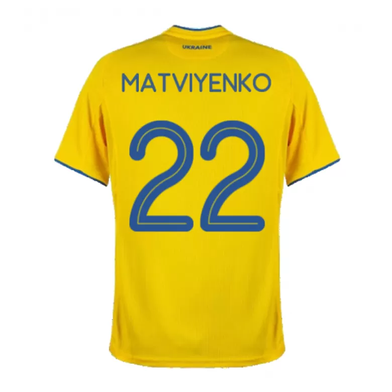 Men's MATVIYENKO #22 Ukraine Home Soccer Jersey Shirt 2020 - Fan Version - Pro Jersey Shop
