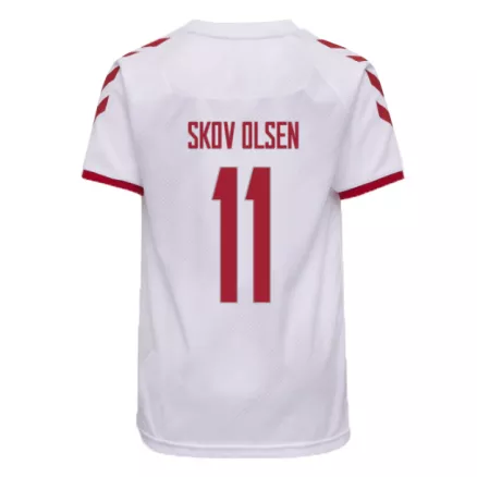 Men's SKOV OLSEN #11 Denmark Away Soccer Jersey Shirt 2021 - Fan Version - Pro Jersey Shop