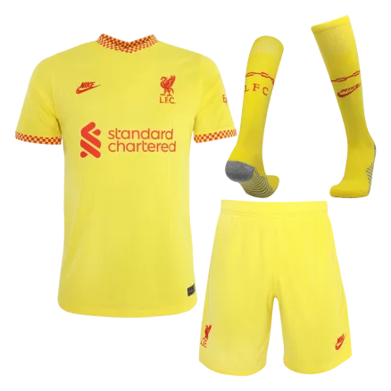Men Liverpool Third Away Soccer Jersey Whole Kit (Jersey+Shorts+Socks) 2021/22 - Pro Jersey Shop
