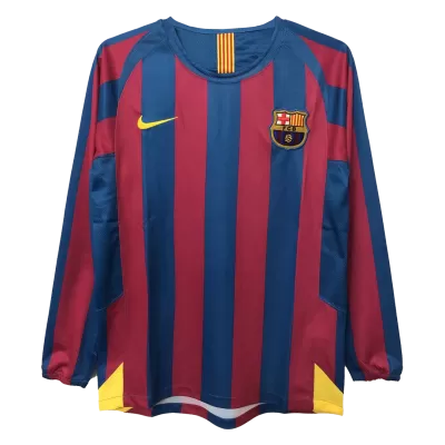 Men's Retro 2005/06 Barcelona Home Long Sleeves Soccer Jersey Shirt - Fan Version - Pro Jersey Shop