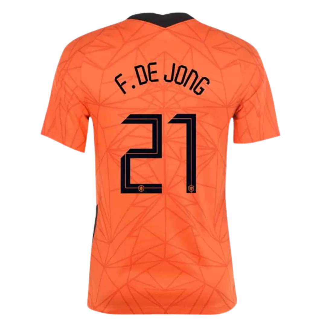 Men's Replica de Jong #21 Netherlands Home Soccer Shirt 2020 Nike Pro Jersey Shop
