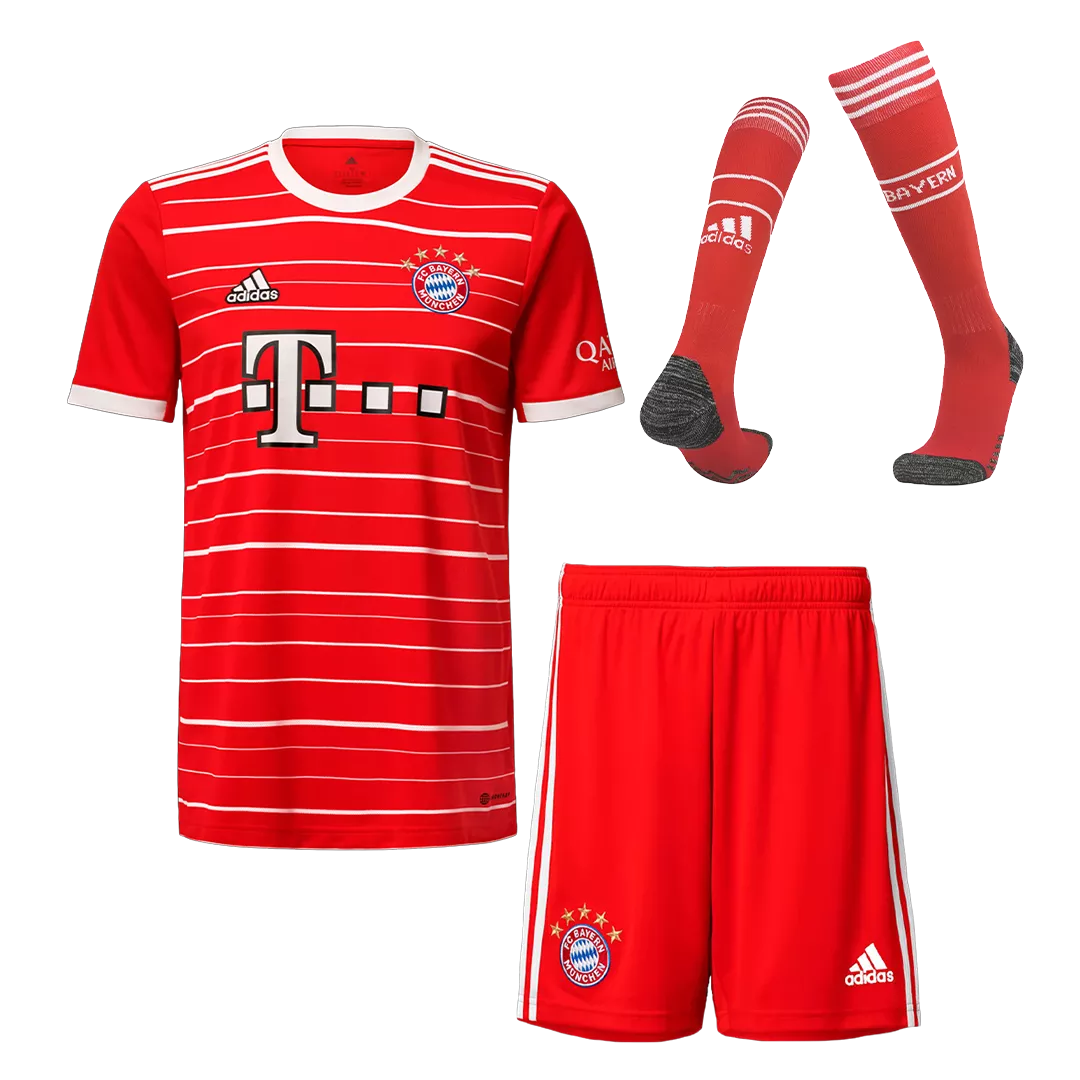 Men's Replica Bayern Munich Home Soccer Jersey Whole Kit (Jersey+Shorts+Socks) 2022/23 Adidas - Pro Jersey Shop