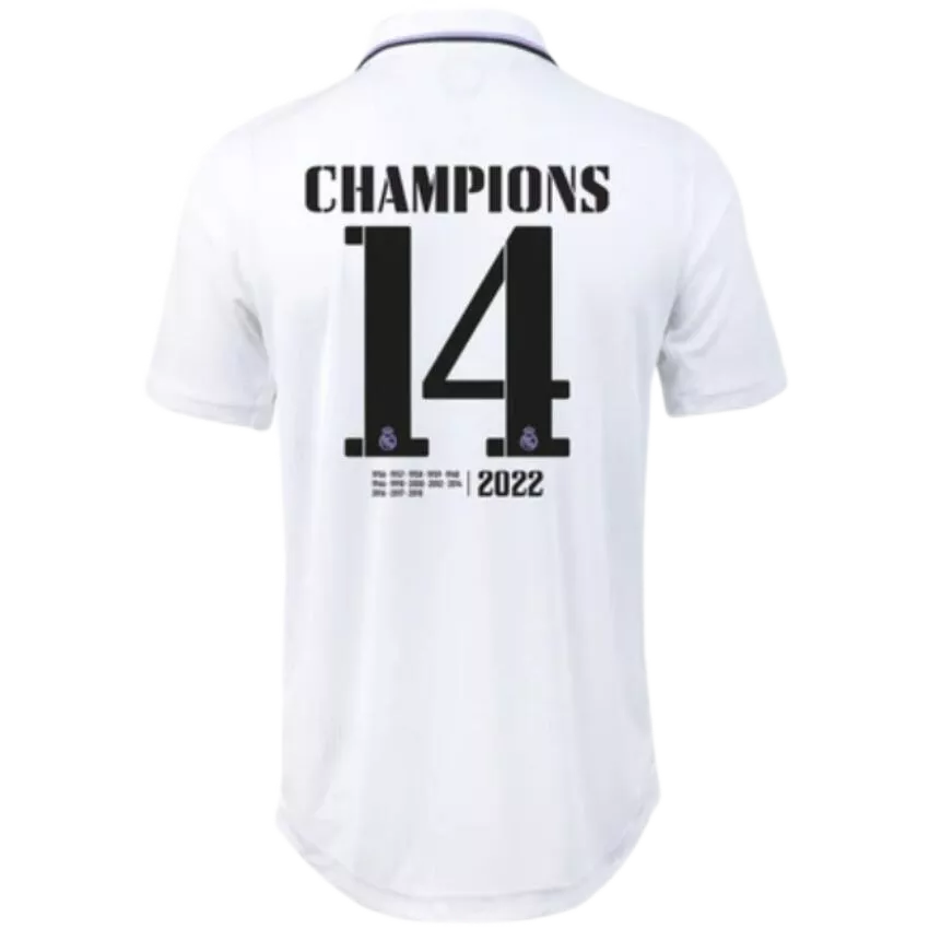 Men's Authentic Jersey CHAMPIONS #14 Real Madrid Home Soccer Jersey Shirt 2022/23 Adidas - Pro Jersey Shop