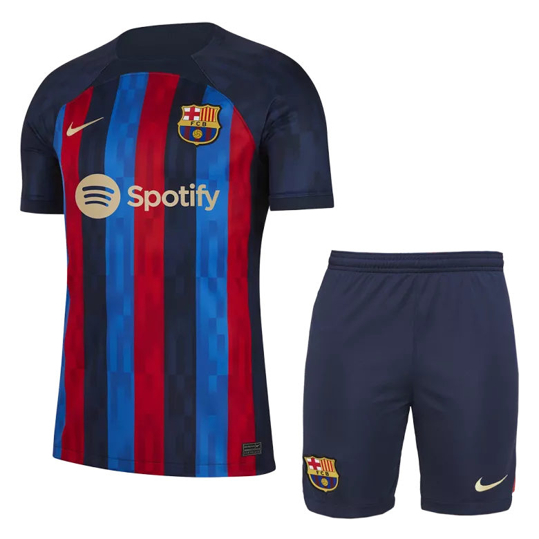 Kids Barcelona Home Soccer Jersey Kit (Jersey+Shorts) 2022/23 - Pro Jersey Shop