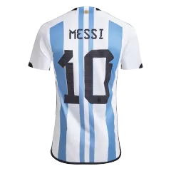 Men's Replica MESSI #10 Argentina Three Stars Champion Edition Home Soccer Jersey Shirt 2022 Adidas - Pro Jersey Shop