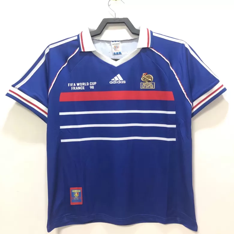 cáscara audible salario Men's Retro 1998 France Home Soccer Jersey Shirt Adidas - World Cup  Champion | Pro Jersey Shop