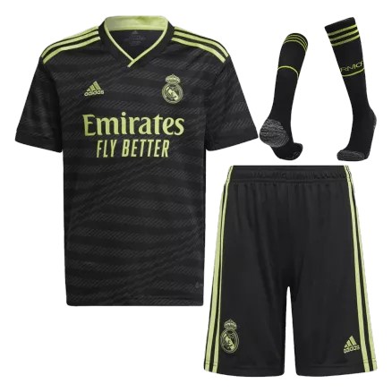 Kids Real Madrid Third Away Soccer Jersey Whole Kit (Jersey+Shorts+Socks) 2022/23 - Pro Jersey Shop