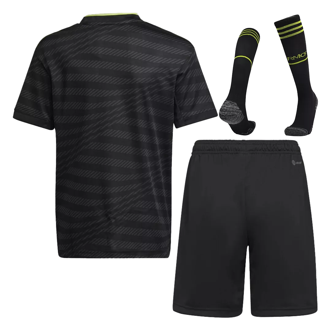 Kids Real Madrid Third Away Soccer Jersey Whole Kit (Jersey+Shorts+Socks) 2022/23 Adidas - Pro Jersey Shop