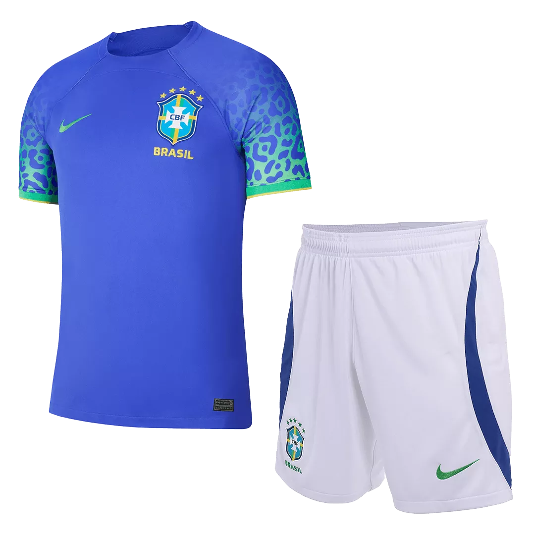 Kids Brazil Away Soccer Jersey Kit (Jersey+Shorts) 2022 Nike - World Cup 2022 - Pro Jersey Shop