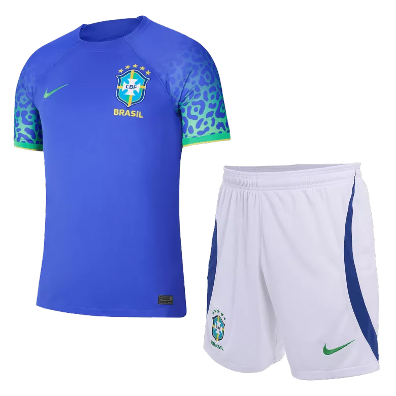 Kids Brazil Away Soccer Jersey Kit (Jersey+Shorts) 2022 - World Cup 2022 - Pro Jersey Shop