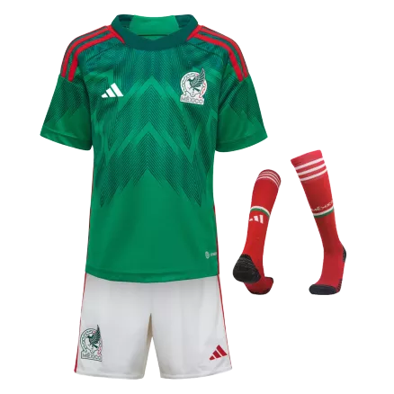 Kids Mexico Home Soccer Jersey Whole Kit (Jersey+Shorts+Socks) 2022 - Wrold Cup 2022 - Pro Jersey Shop