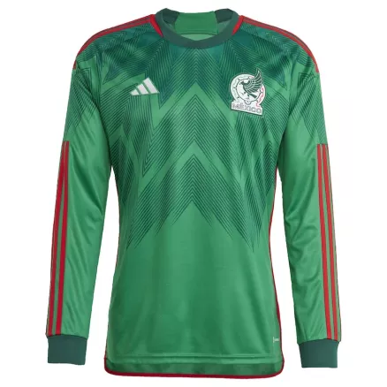 Men's Replica Mexico Home Long Sleeves Soccer Jersey Shirt 2022 - World Cup 2022 - Pro Jersey Shop