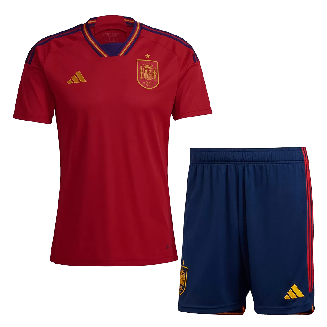Men's Replica Spain Home Soccer Jersey Kit (Jersey+Shorts) 2022 Adidas - Cup 2022 | Pro Jersey Shop