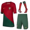 Kids Portugal Home Soccer Jersey Whole Kit (Jersey+Shorts+Socks) 2022/23 - World Cup 2022 - Pro Jersey Shop