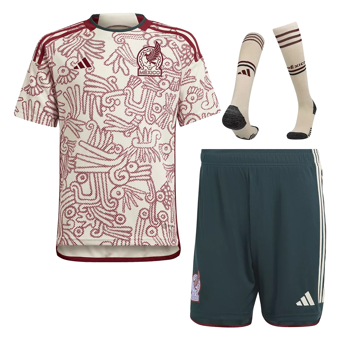 Men's Replica Mexico Away Soccer Jersey Whole Kit (Jersey+Shorts+Socks) 2022 Adidas - World Cup 2022 - Pro Jersey Shop