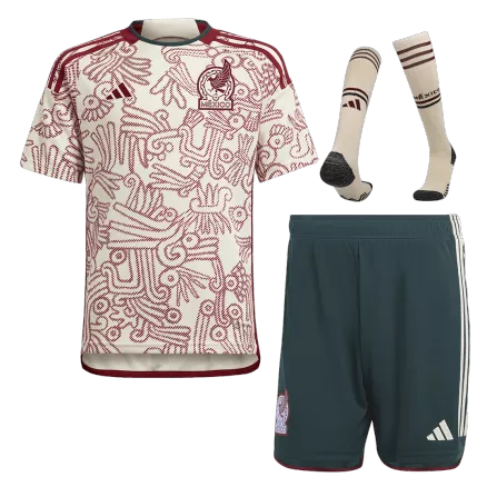 Men's Replica Mexico Away Soccer Jersey Whole Kit (Jersey+Shorts+Socks) 2022 - World Cup 2022 - Pro Jersey Shop