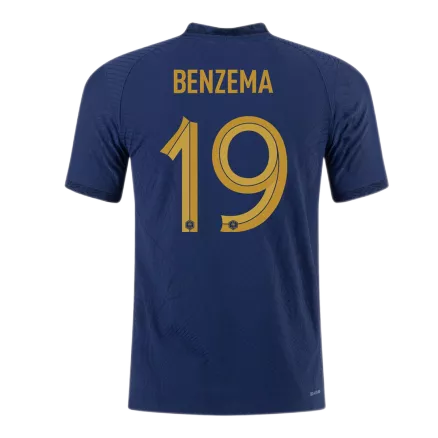 Men's Authentic BENZEMA #19 France Home Soccer Jersey Shirt 2022 World Cup 2022 - Pro Jersey Shop