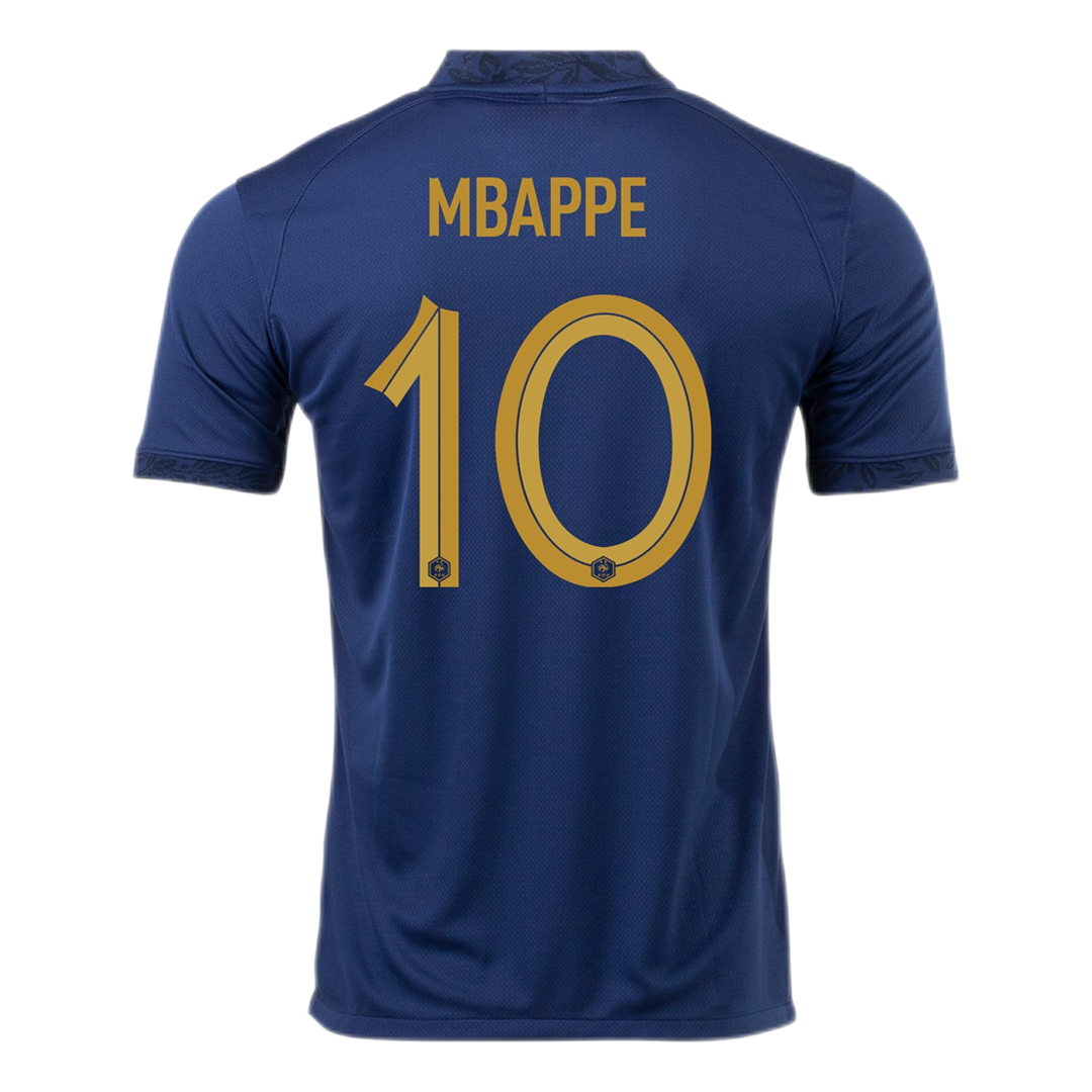 Men's MBAPPE #10 France Home Soccer Jersey Shirt 2022 Nike - World Cup 2022 | Pro