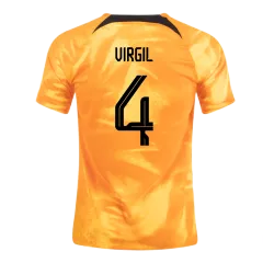 Men's Replica VIRGIL #4 Netherlands Home Soccer Jersey Shirt 2022 Nike - World Cup 2022 - Pro Jersey Shop