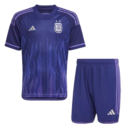 Kids Argentina Away Soccer Jersey Kit (Jersey+Shorts) 2022 - World Cup 2022 - Pro Jersey Shop