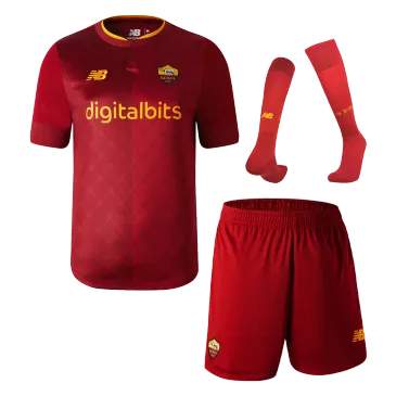Men's Replica Roma Home Soccer Jersey Whole Kit (Jersey+Shorts+Socks) 2022/23 NewBalance - Pro Jersey Shop