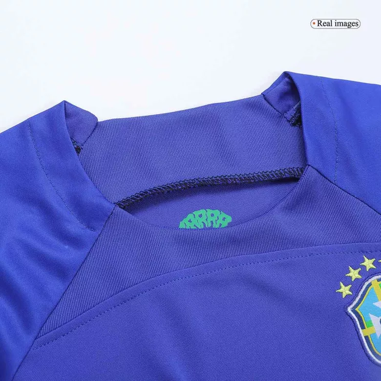 Kids Brazil Away Soccer Jersey Kit (Jersey+Shorts) 2022 - World Cup 2022 - Pro Jersey Shop