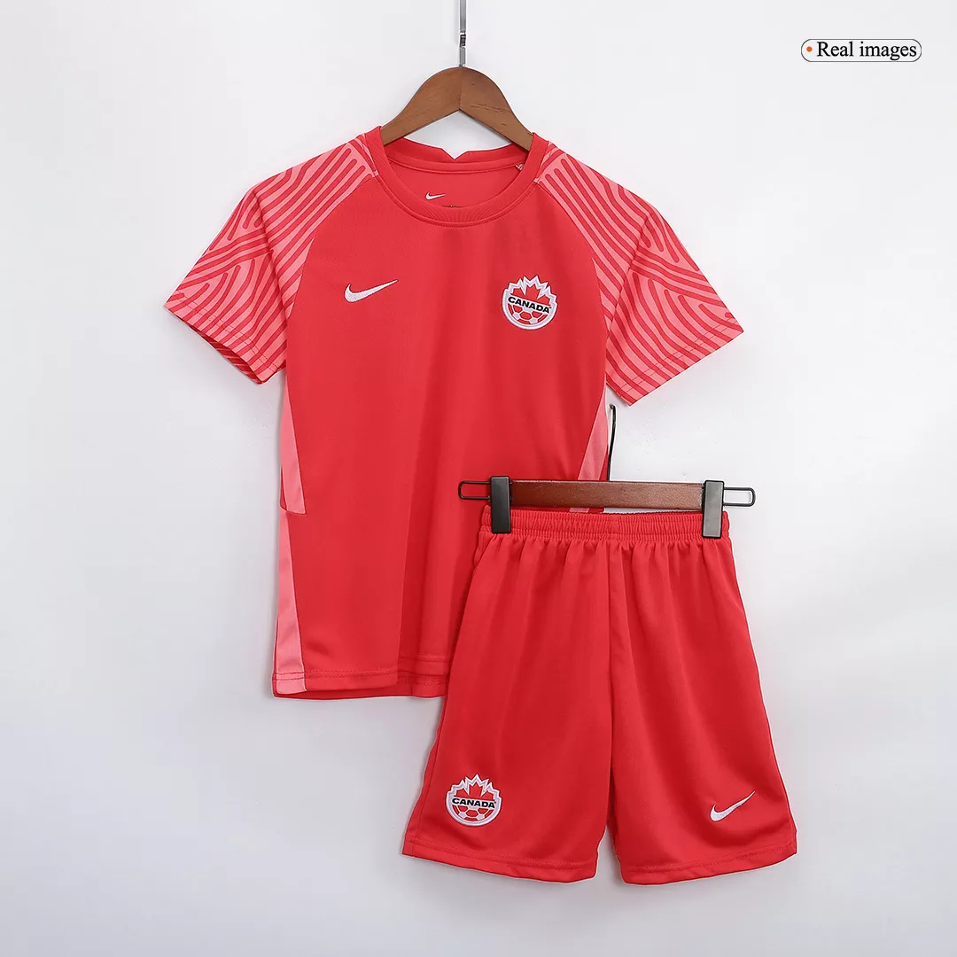 Kids Canada Home Soccer Jersey Kit (Jersey+Shorts) 2022 Nike - World Cup 2022 - Pro Jersey Shop