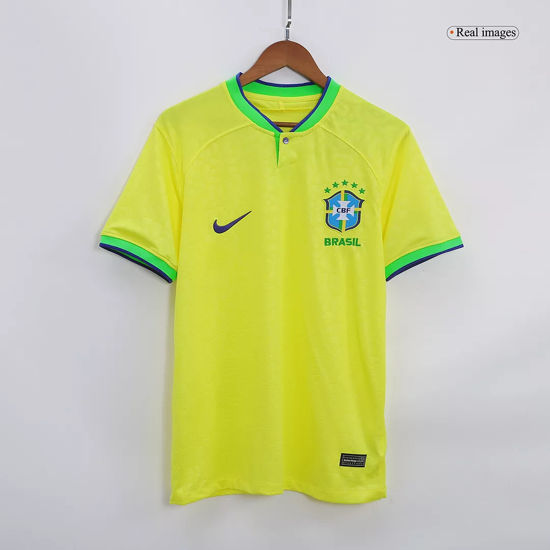 Men's Replica Brazil Home Soccer Jersey Shirt 2022 Nike - World