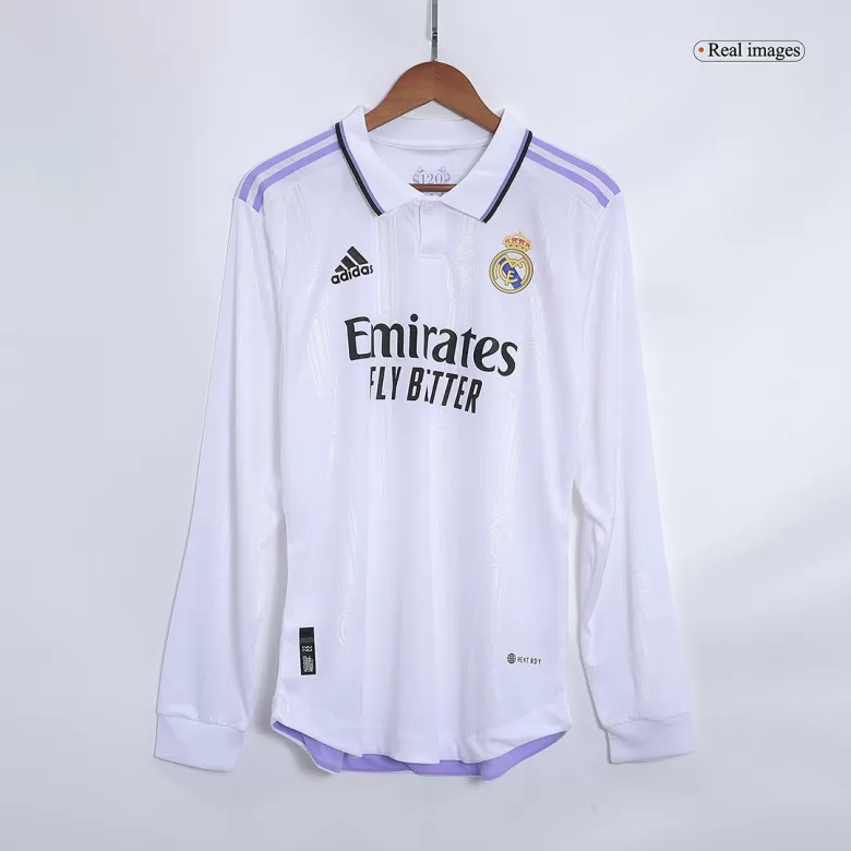 Men's Authentic Real Madrid Home Soccer Long Sleeves Jersey Shirt 2022/23 - Pro Jersey Shop
