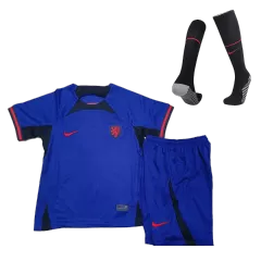 Kids Netherlands Away Soccer Jersey Whole Kit (Jersey+Shorts+Socks) 2022 Nike - Wrold Cup 2022 - Pro Jersey Shop