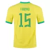 Men's Authentic FABINHO #15 Brazil Home Soccer Jersey Shirt 2022 - Pro Jersey Shop