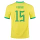 Men's Authentic FABINHO #15 Brazil Home Soccer Jersey Shirt 2022 - Pro Jersey Shop