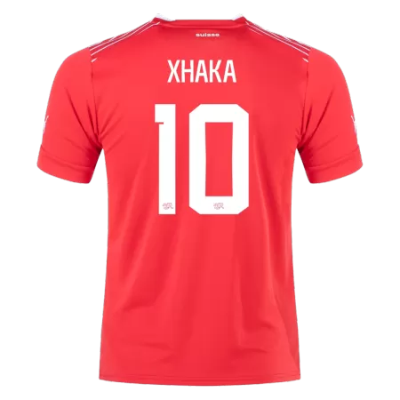 Men's XHAKA #10 Switzerland Home Soccer Jersey Shirt 2022 - World Cup 2022 - Fan Version - Pro Jersey Shop