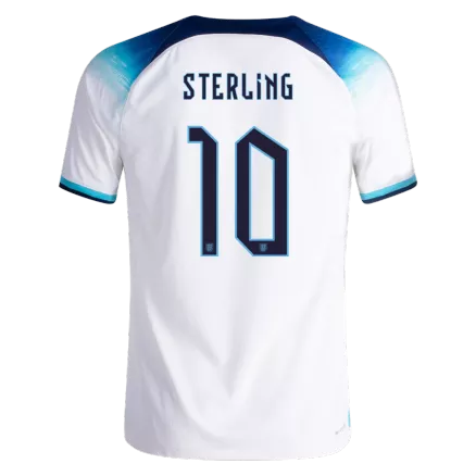 Men's Authentic STERLING #10 England Home Soccer Jersey Shirt 2022 World Cup 2022 - Pro Jersey Shop
